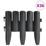 Vidaxl Gazon kanter 36 ST 10 M PP Anthracite -farvet