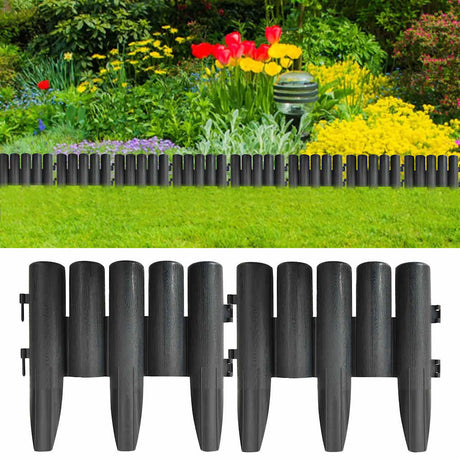 Vidaxl Gazon kanter 36 ST 10 M PP Anthracite -farvet
