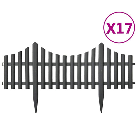 Vidaxl Gazon kanter 17 st 10 m pp anthracit -farvet