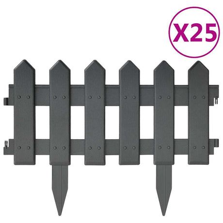 Vidaxl Gazon kanter 25 st 10 m pp anthracite -farvet