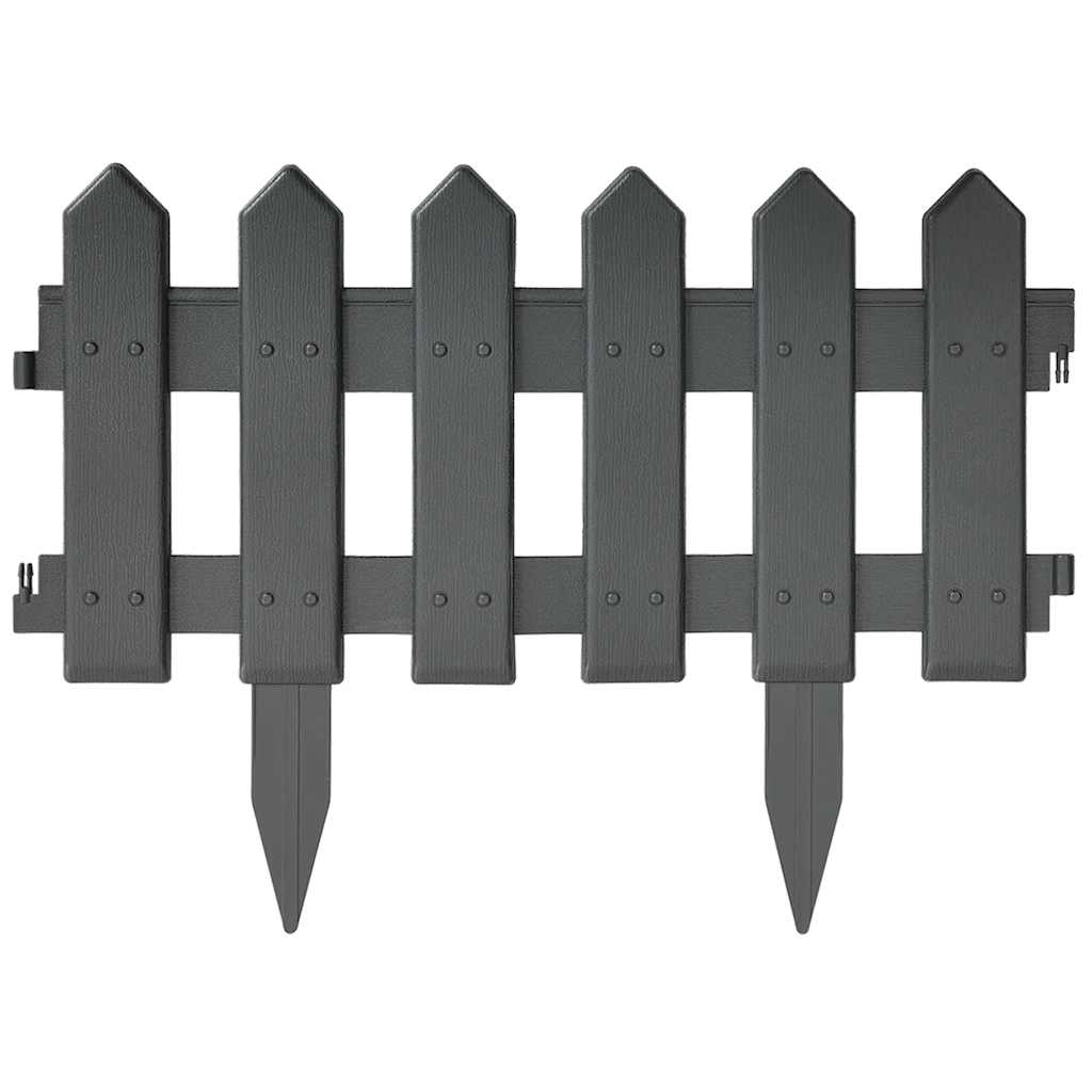 Vidaxl Gazon kanter 25 st 10 m pp anthracite -farvet