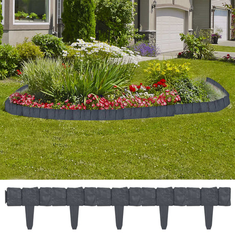 Vidaxl Gazon Edges 41 St Stone-Look 10 M Plastic