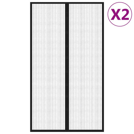 Vidaxx insektdørsgardiner 2 stk magnetiske 200x80 cm sorte