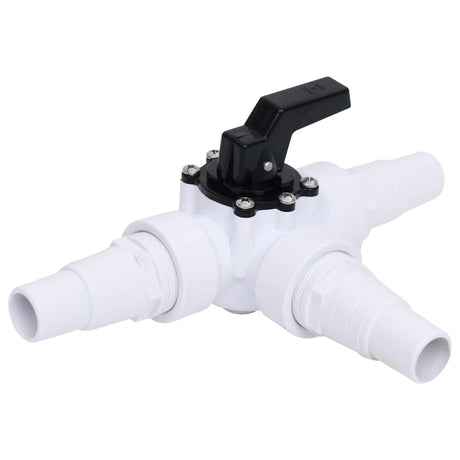 Vidaxl Ball Valve til swimmingpool 3-vejs hvid og sort