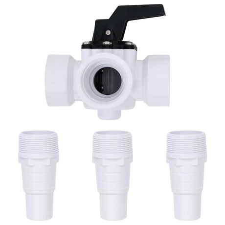 Vidaxl Ball Valve til swimmingpool 3-vejs hvid og sort