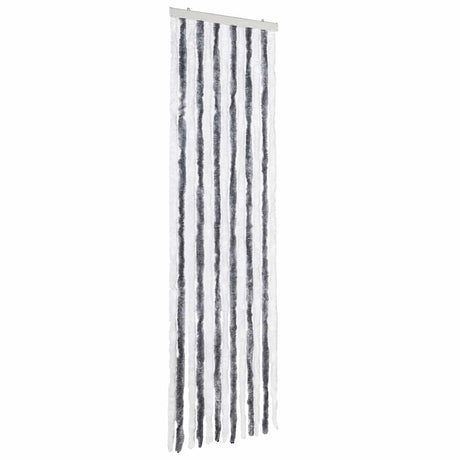 Vidaxl Fly Curtain 56x200 cm Chenille Gray and White
