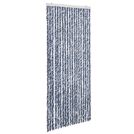 Vidaxl Fly Curtain 56x200 cm Chenille Blå og hvid