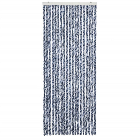 Vidaxl Fly Curtain 56x200 cm Chenille Blå og hvid