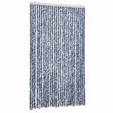 Vidaxl Fly Curtain 118x220 cm Chenille Blå og hvid