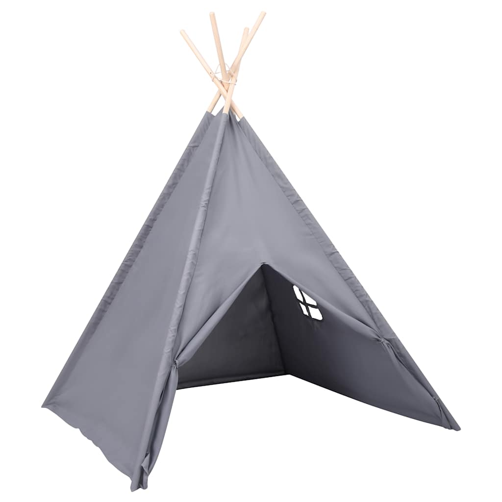 Vidaxl kindertipitent met tas 120x120x150 cm peachskin grijs