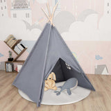 Vidaxl kindertipitent met tas 120x120x150 cm peachskin grijs