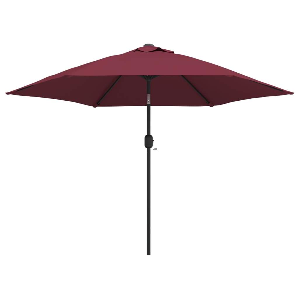 Vidaxl -parasol med metalstang 300 cm Bordeaux rød