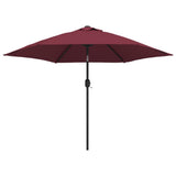 Vidaxl -parasol med metalstang 300 cm Bordeaux rød