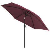 Vidaxl -parasol med metalstang 300 cm Bordeaux rød