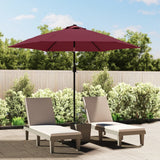 Vidaxl -parasol med metalstang 300 cm Bordeaux rød