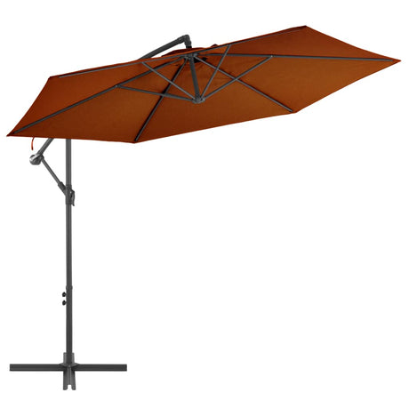 Vidaxl Floating Parasol med aluminiumstang 300 cm terracotta -farvet
