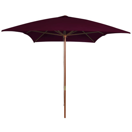 Vidaxl -parasol med træpol 200x300 cm Bordeaux rød