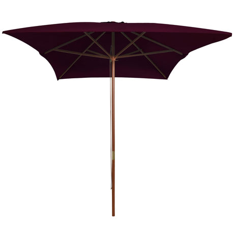 Vidaxl -parasol med træpol 200x300 cm Bordeaux rød