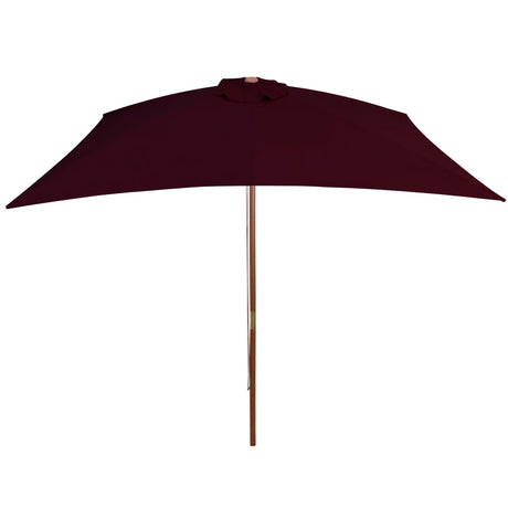 Vidaxl -parasol med træpol 200x300 cm Bordeaux rød