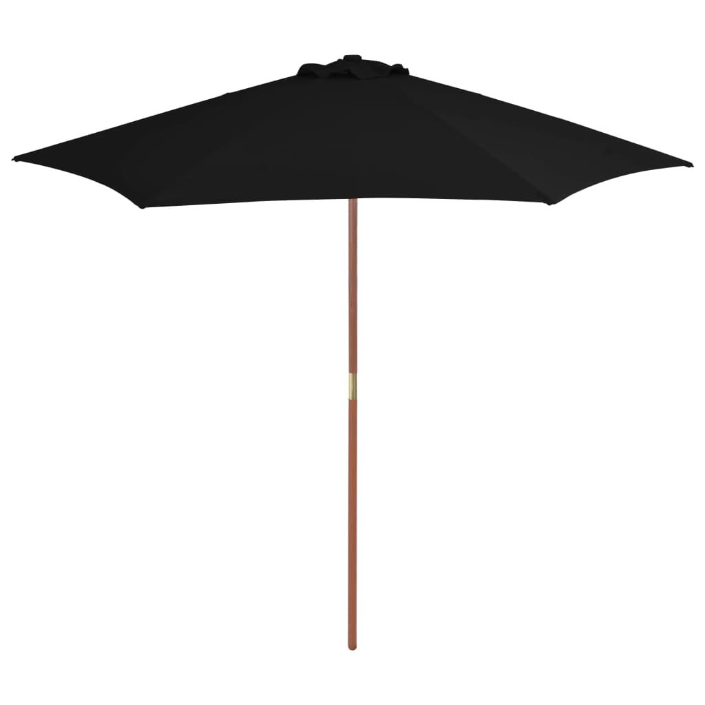 Vidaxl -parasol med træpol 270 cm sort