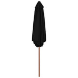 Vidaxl -parasol med træpol 270 cm sort