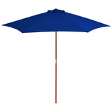 Vidaxl -parasol med træpol 270 cm blå