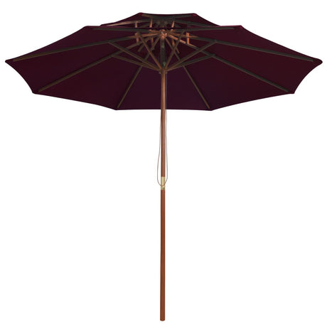 Vidaxl Parasol Double Decker med træpol 270 cm Bordeaux rød