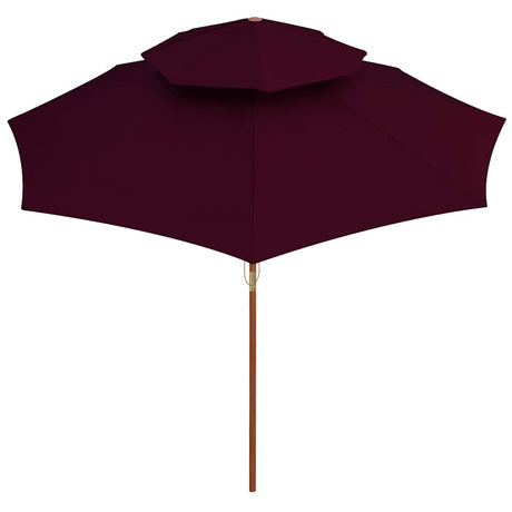 Vidaxl Parasol Double Decker med træpol 270 cm Bordeaux rød
