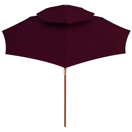 Vidaxl Parasol Double Decker med træpol 270 cm Bordeaux rød