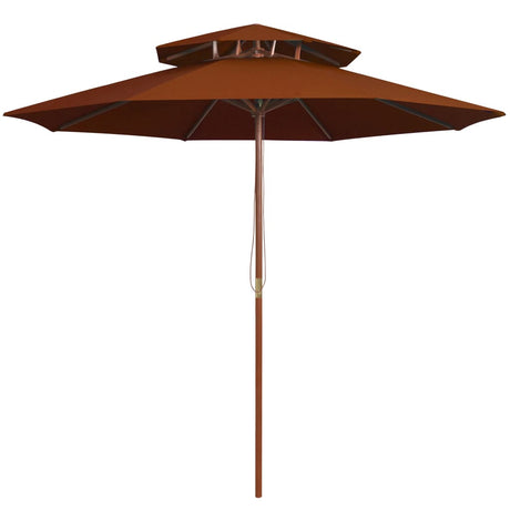 Vidaxl Parasol Double -Decker med træpol 270 cm terracotta -farvet