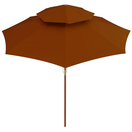 Vidaxl Parasol Double -Decker med træpol 270 cm terracotta -farvet
