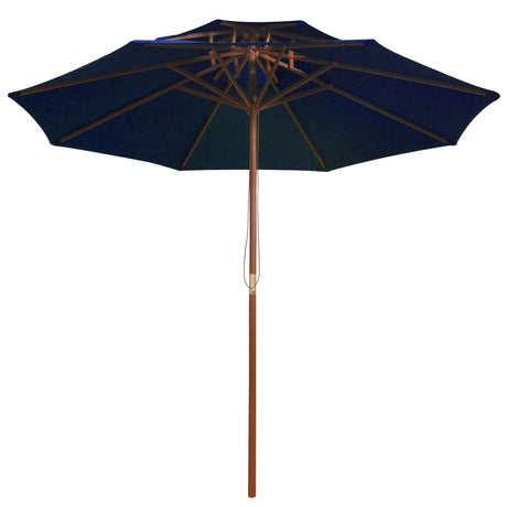 Vidaxl Parasol Double Decker med træpol 270 cm blå
