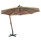 Vidaxl Floating Parasol med pol 3,5x2,9 m Solid Pine Taupe