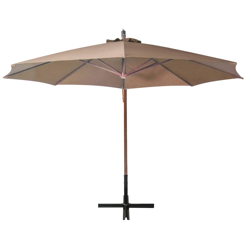 Vidaxl Floating Parasol med pol 3,5x2,9 m Solid Pine Taupe