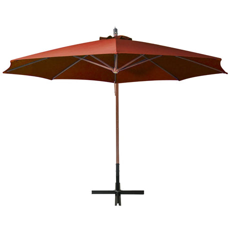 Vidaxl Floating Parasol med pol 3,5x2,9 m fast fyrretræ terracotta