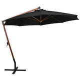 Vidaxl Floating Parasol med pol 3,5x2,9 m Solid Pinewood sort
