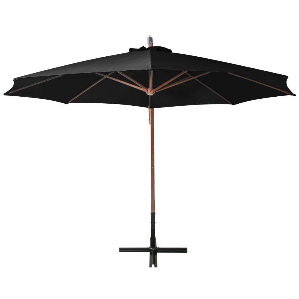 Vidaxl Floating Parasol med pol 3,5x2,9 m Solid Pinewood sort