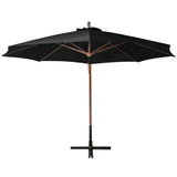 Vidaxl Floating Parasol med pol 3,5x2,9 m Solid Pinewood sort