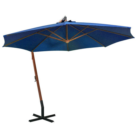 Vidaxl Floating Parasol med pol 3,5x2,9 m fast fyrretræ -Blå azurblå