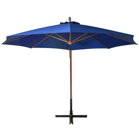 Vidaxl Floating Parasol med pol 3,5x2,9 m fast fyrretræ -Blå azurblå