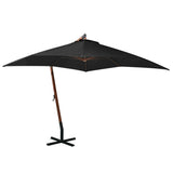 Vidaxl Floating Parasol med pol 3x3 m Solid Pinewood sort