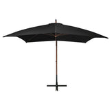 Vidaxl Floating Parasol med pol 3x3 m Solid Pinewood sort