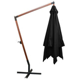 Vidaxl Floating Parasol med pol 3x3 m Solid Pinewood sort