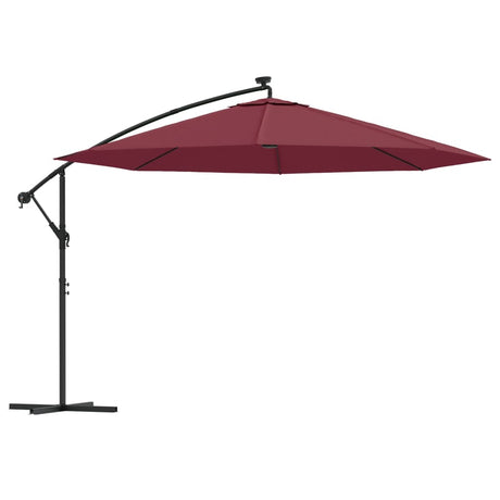 Vidaxl Floating Parasol med LED -belysning 350 cm Bordeaux rød