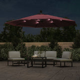 Vidaxl Floating Parasol med LED -belysning 350 cm Bordeaux rød