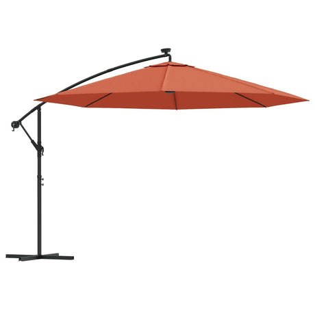 Vidaxl Floating Parasol med LED-belysning 350 cm Terracotta-farvet