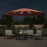 Vidaxl Floating Parasol med LED-belysning 350 cm Terracotta-farvet