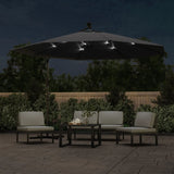 Vidaxl flydende parasol med LED -belysning 350 cm sort