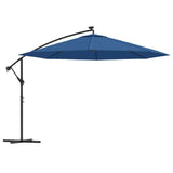 Vidaxl Flydende parasol med LED -belysning 350 cm azurblå