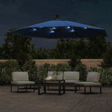 Vidaxl Flydende parasol med LED -belysning 350 cm azurblå